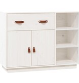 VidaXL Dressoir 98,5x40x75 cm massief grenenhout wit