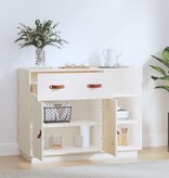 VidaXL Dressoir 98,5x40x75 cm massief grenenhout wit