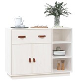 VidaXL Dressoir 98,5x40x75 cm massief grenenhout wit