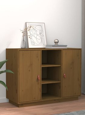 VidaXL Dressoir 100x40x75 cm massief grenenhout honingbruin