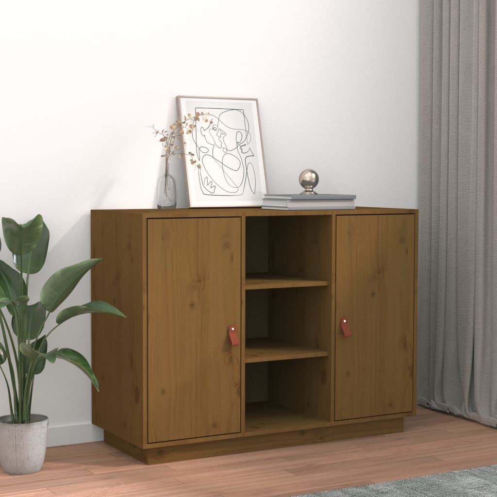 VidaXL Dressoir 100x40x75 cm massief grenenhout honingbruin