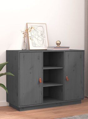 VidaXL Dressoir 100x40x75 cm massief grenenhout grijs