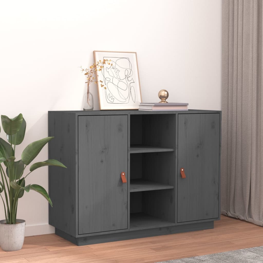VidaXL Dressoir 100x40x75 cm massief grenenhout grijs