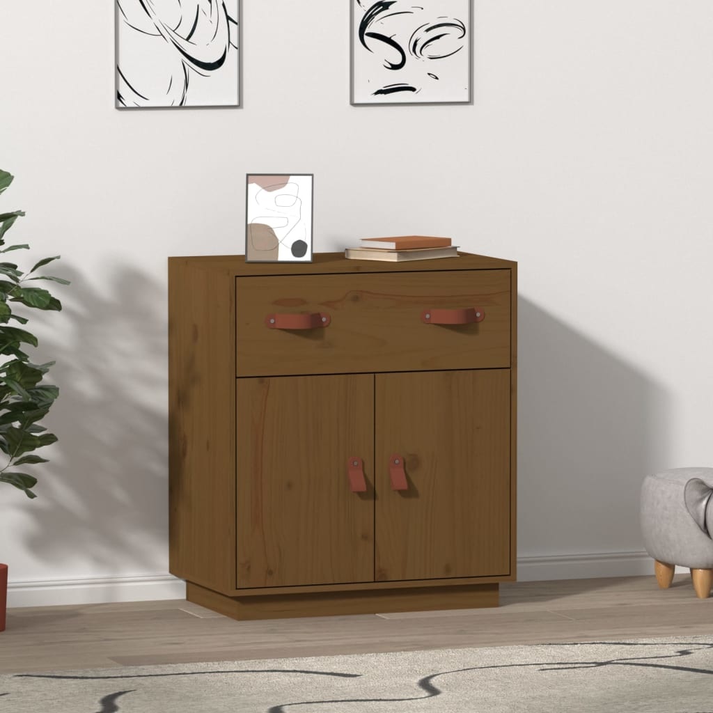 VidaXL Dressoir 65,5x40x75 cm massief grenenhout honingbruin