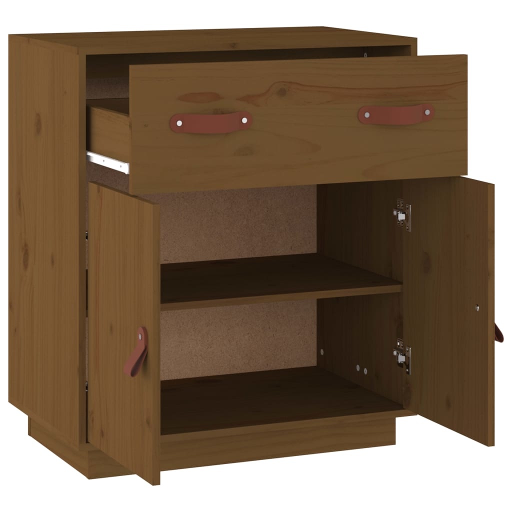 VidaXL Dressoir 65,5x40x75 cm massief grenenhout honingbruin
