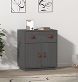 VidaXL Dressoir 65,5x40x75 cm massief grenenhout grijs