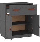 VidaXL Dressoir 65,5x40x75 cm massief grenenhout grijs