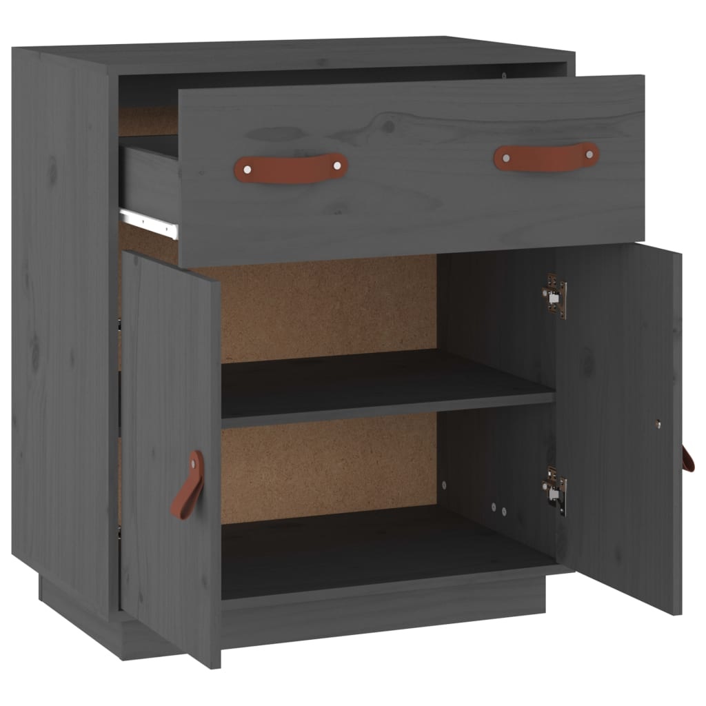 VidaXL Dressoir 65,5x40x75 cm massief grenenhout grijs