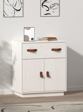 VidaXL Dressoir 65,5x40x75 cm massief grenenhout wit