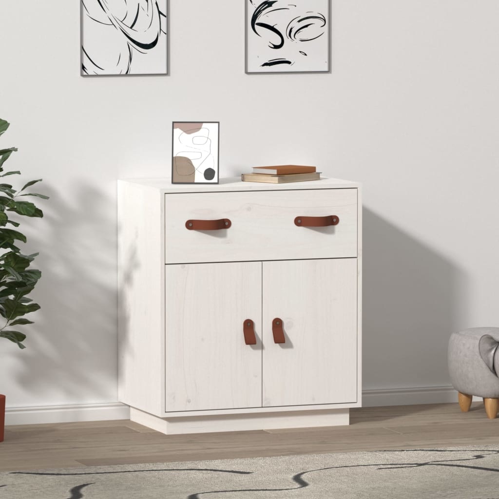 VidaXL Dressoir 65,5x40x75 cm massief grenenhout wit