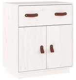 VidaXL Dressoir 65,5x40x75 cm massief grenenhout wit