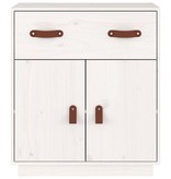 VidaXL Dressoir 65,5x40x75 cm massief grenenhout wit