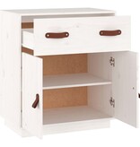 VidaXL Dressoir 65,5x40x75 cm massief grenenhout wit