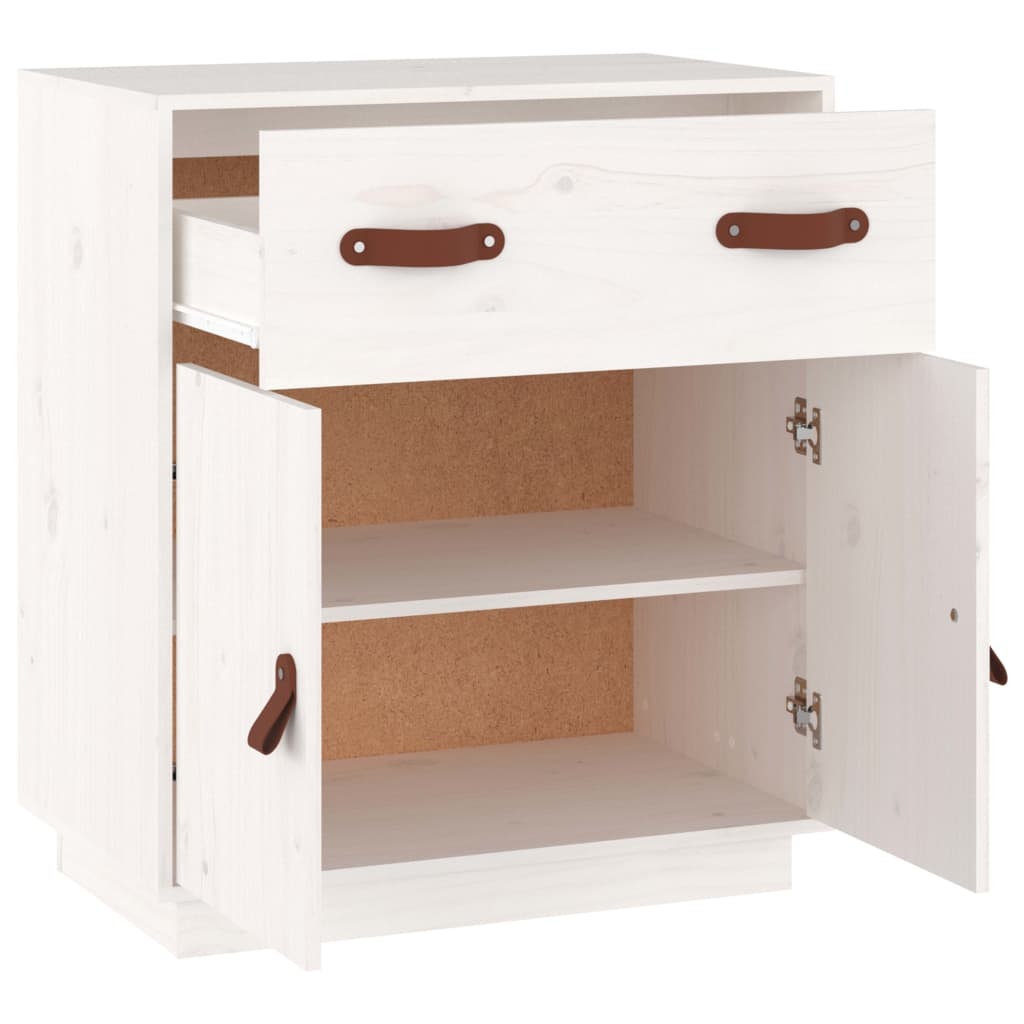 VidaXL Dressoir 65,5x40x75 cm massief grenenhout wit