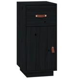 VidaXL Dressoir 34x40x75 cm massief grenenhout zwart