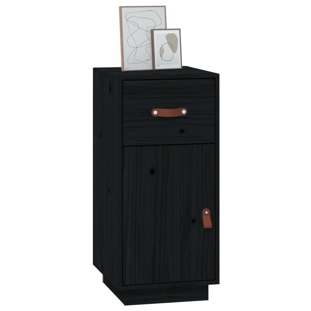 VidaXL Dressoir 34x40x75 cm massief grenenhout zwart