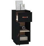VidaXL Dressoir 34x40x75 cm massief grenenhout zwart