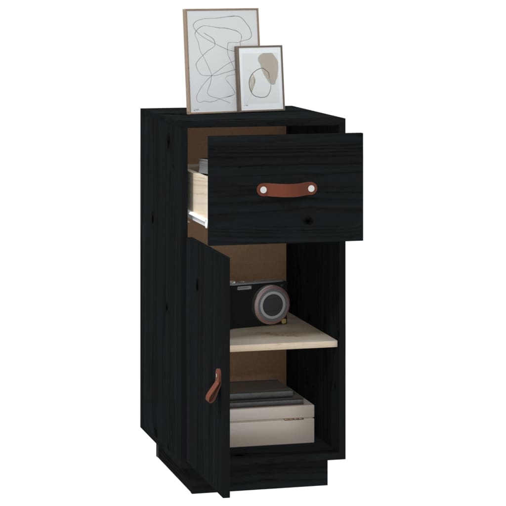 VidaXL Dressoir 34x40x75 cm massief grenenhout zwart