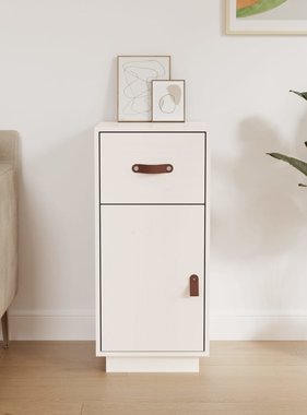 VidaXL Dressoir 34x40x75 cm massief grenenhout wit