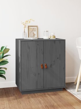 VidaXL Dressoir 65,5x40x75 cm massief grenenhout grijs