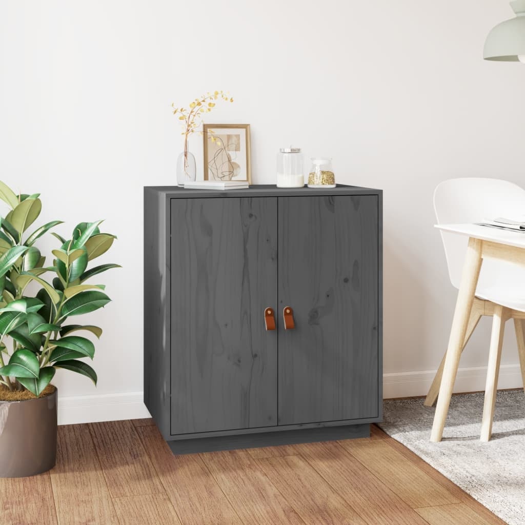 VidaXL Dressoir 65,5x40x75 cm massief grenenhout grijs