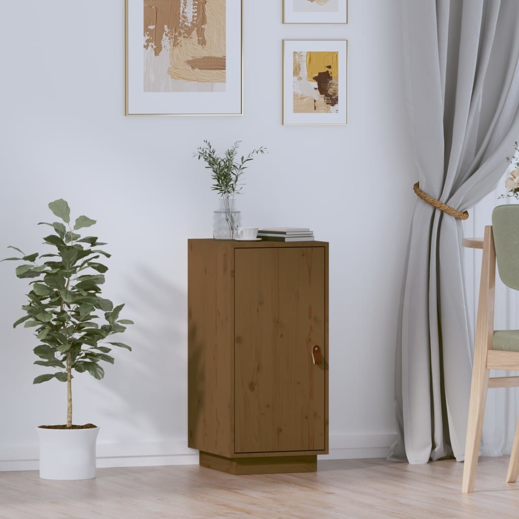 VidaXL Dressoir 34x40x75 cm massief grenenhout honingbruin