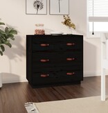 VidaXL Dressoir 80x40x75 cm massief grenenhout zwart