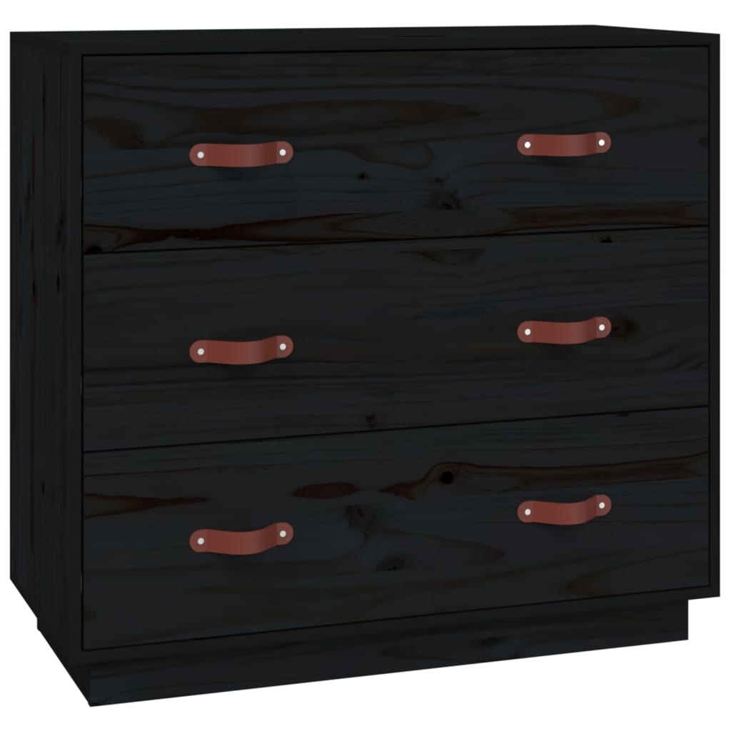 VidaXL Dressoir 80x40x75 cm massief grenenhout zwart