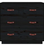 VidaXL Dressoir 80x40x75 cm massief grenenhout zwart