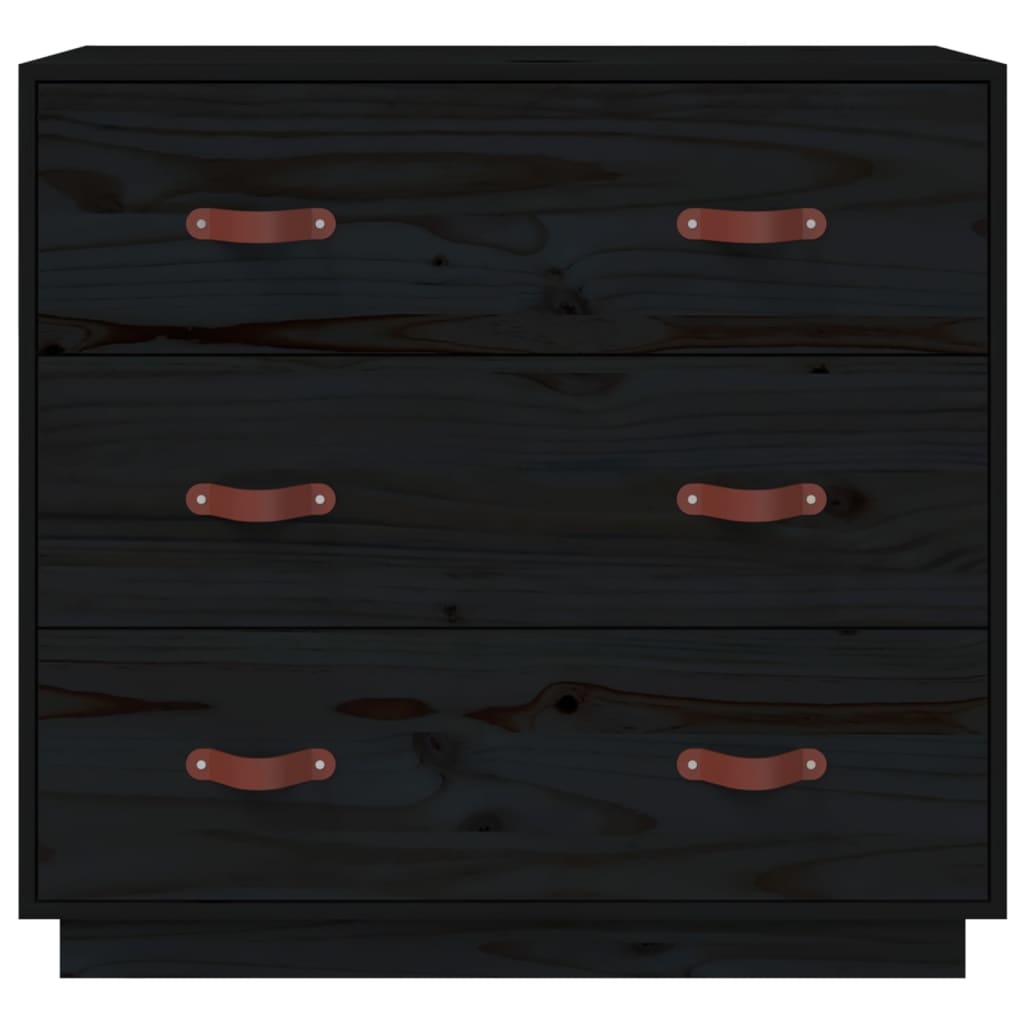 VidaXL Dressoir 80x40x75 cm massief grenenhout zwart