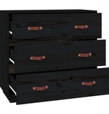 VidaXL Dressoir 80x40x75 cm massief grenenhout zwart