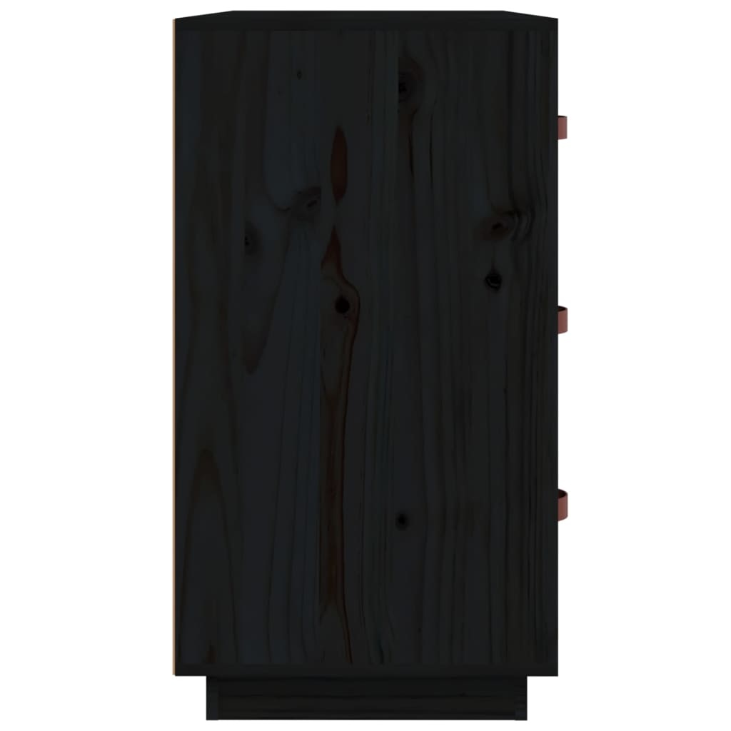 VidaXL Dressoir 80x40x75 cm massief grenenhout zwart