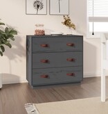 VidaXL Dressoir 80x40x75 cm massief grenenhout grijs