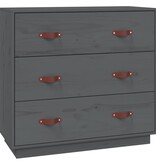 VidaXL Dressoir 80x40x75 cm massief grenenhout grijs