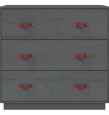 VidaXL Dressoir 80x40x75 cm massief grenenhout grijs