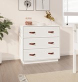 VidaXL Dressoir 80x40x75 cm massief grenenhout wit
