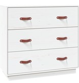 VidaXL Dressoir 80x40x75 cm massief grenenhout wit