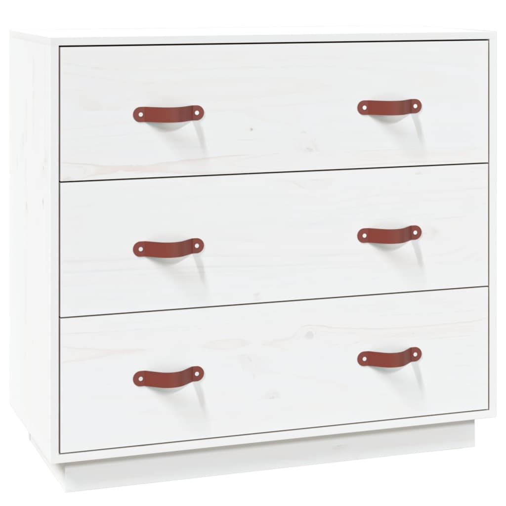 VidaXL Dressoir 80x40x75 cm massief grenenhout wit