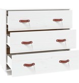 VidaXL Dressoir 80x40x75 cm massief grenenhout wit