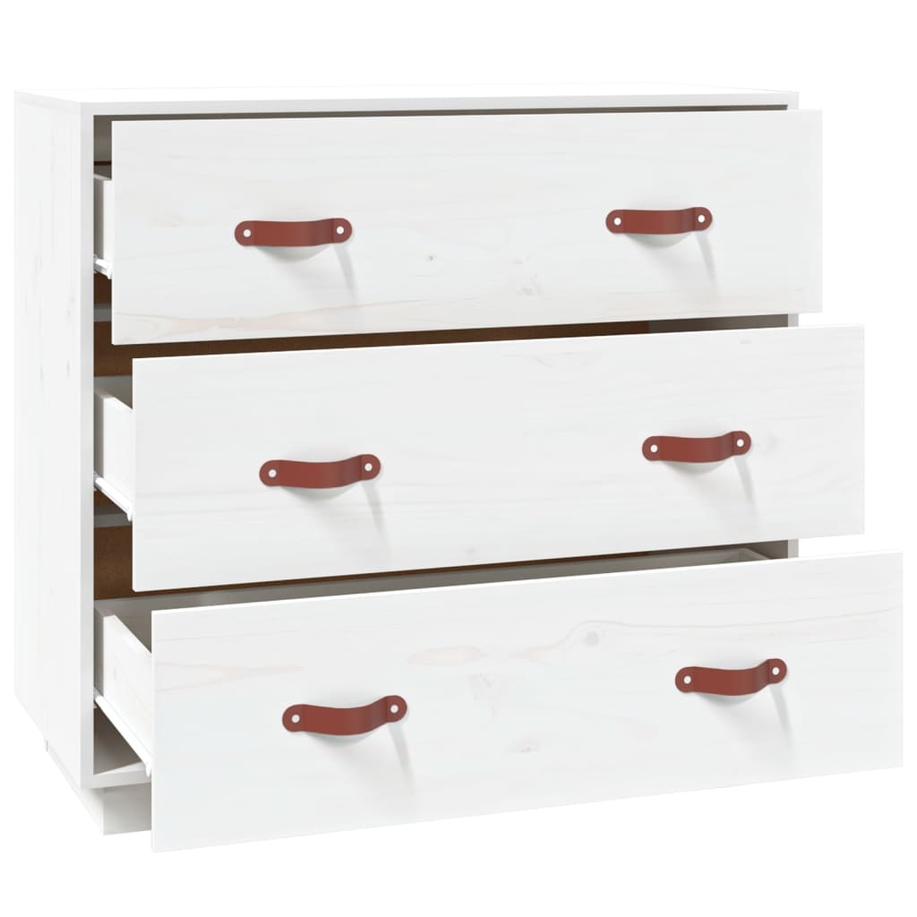 VidaXL Dressoir 80x40x75 cm massief grenenhout wit