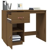 VidaXL Bureau 95x50x75 cm massief grenenhout honingbruin