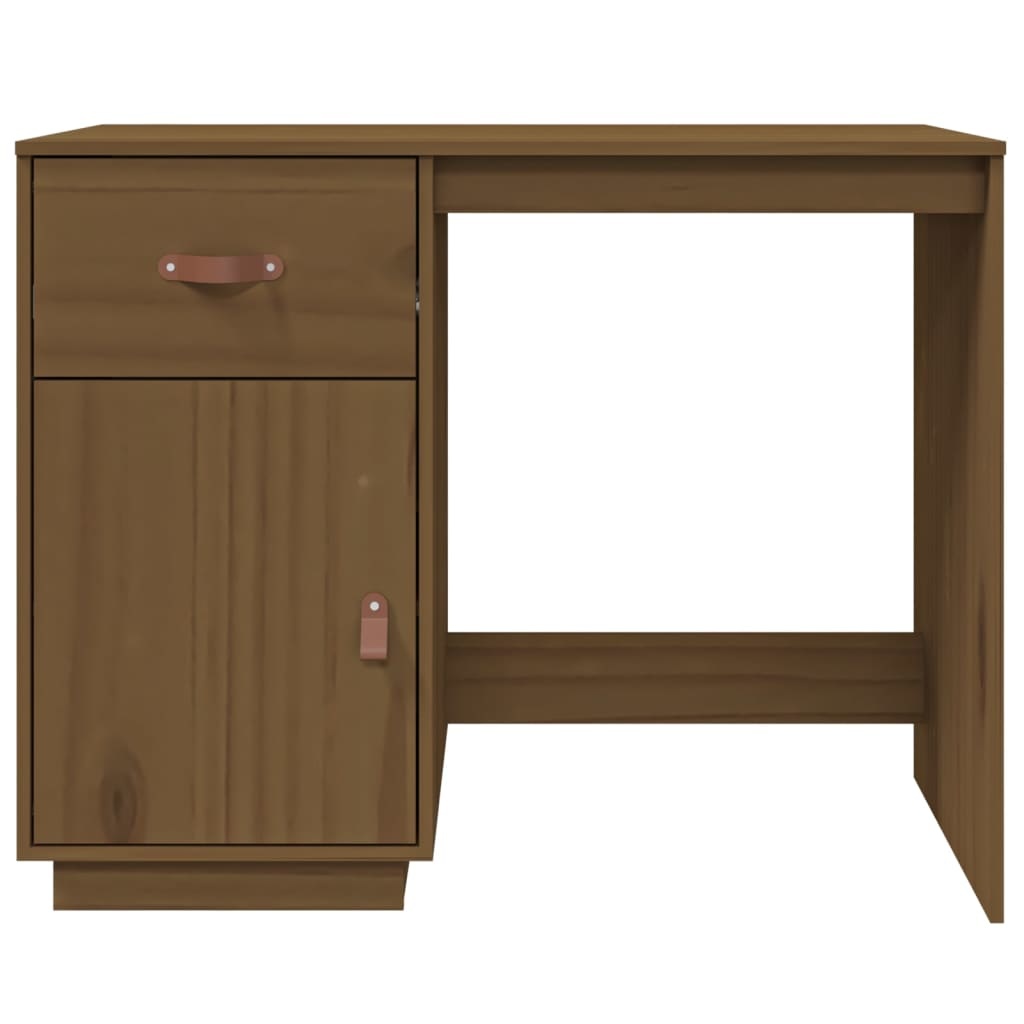 VidaXL Bureau 95x50x75 cm massief grenenhout honingbruin