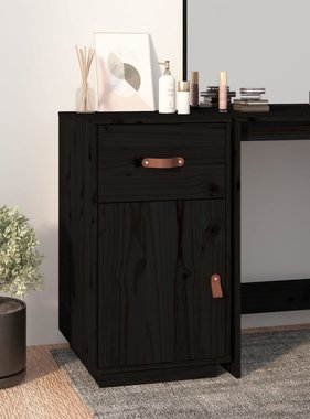 VidaXL Bureaukastje 40x50x75 cm massief grenenhout zwart