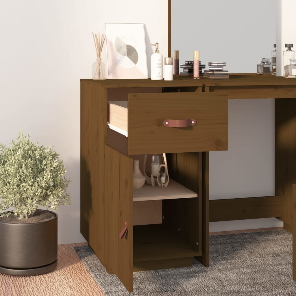 VidaXL Bureau 40x50x75 cm massief grenenhout honingbruin