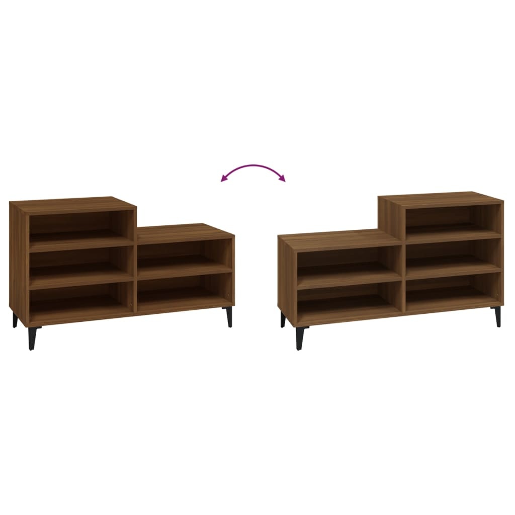 VidaXL Schoenenkast 102x36x60 cm bewerkt hout bruin eikenkleurig