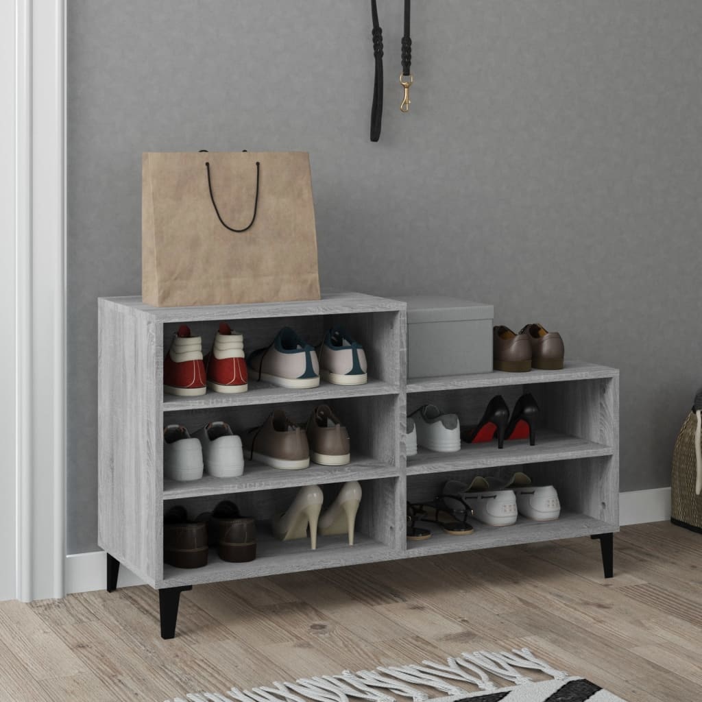 VidaXL Schoenenkast 102x36x60 cm bewerkt hout sonoma grijs