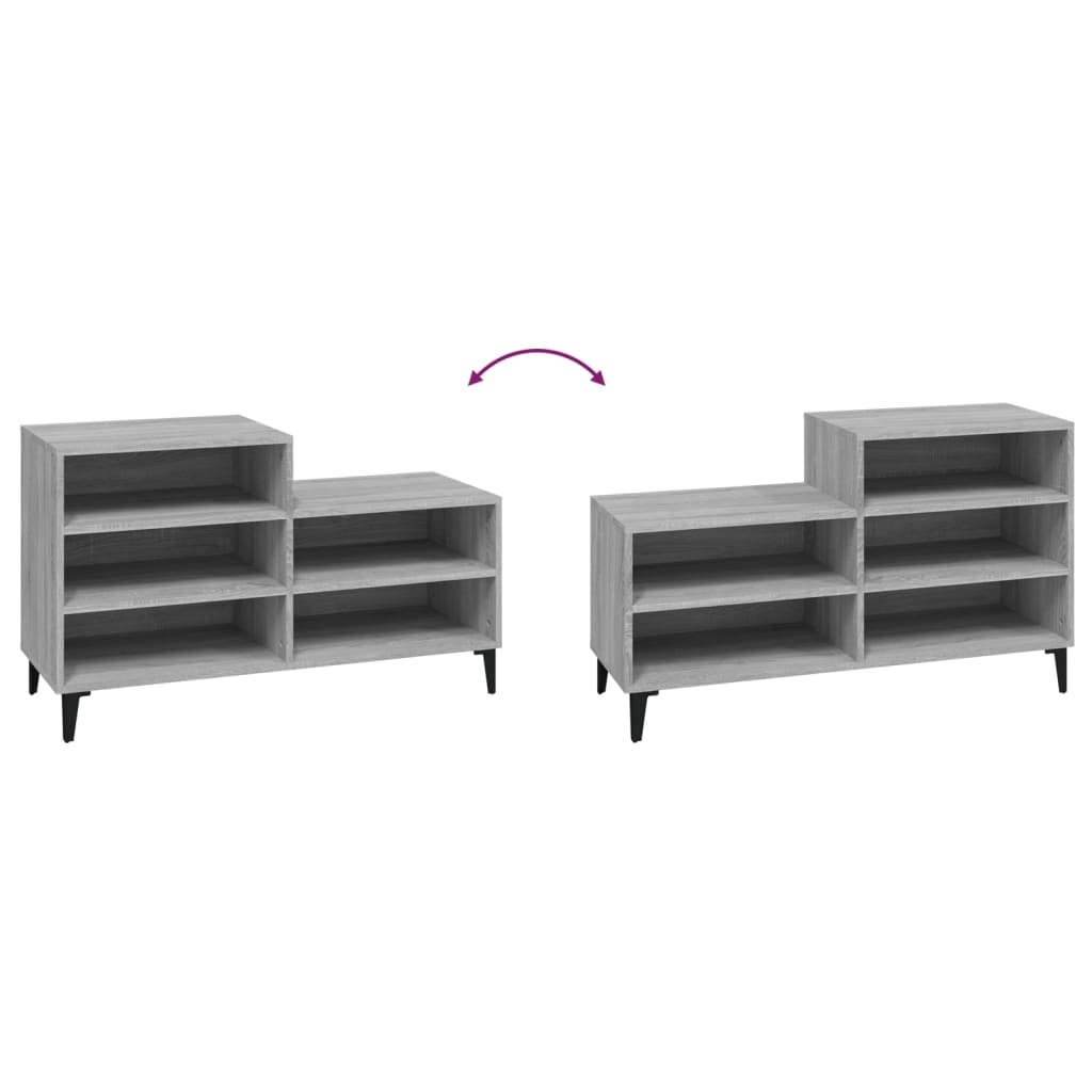 VidaXL Schoenenkast 102x36x60 cm bewerkt hout sonoma grijs