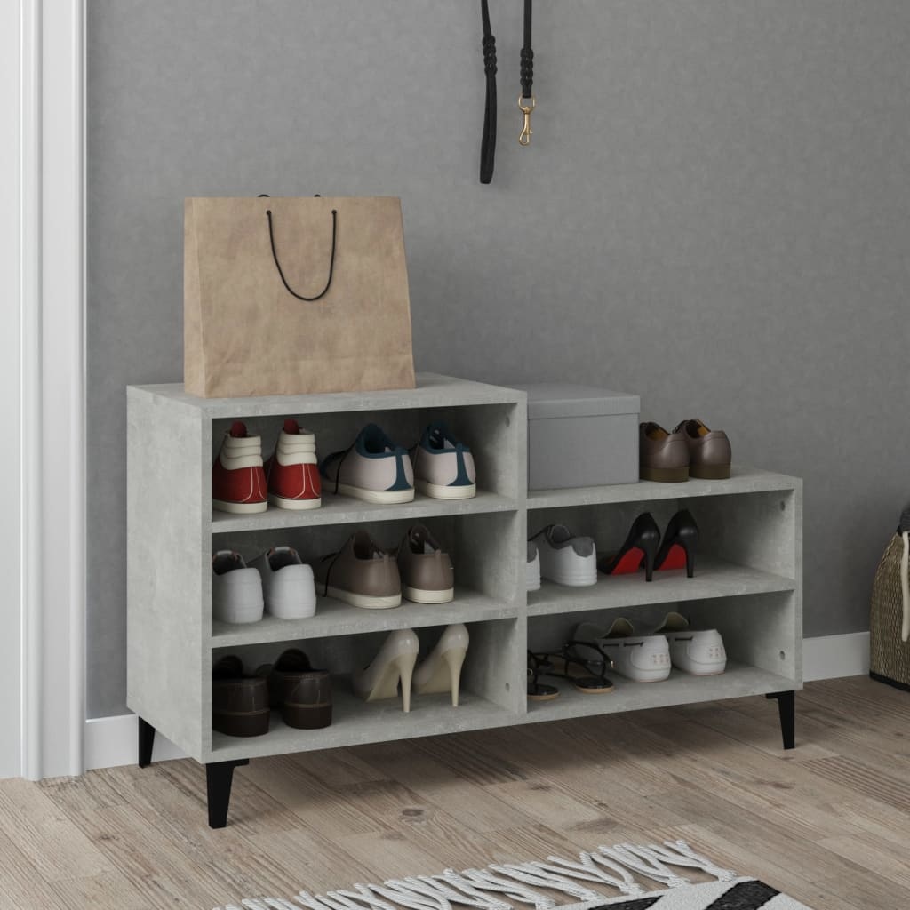 VidaXL Schoenenkast 102x36x60 cm bewerkt hout betongrijs