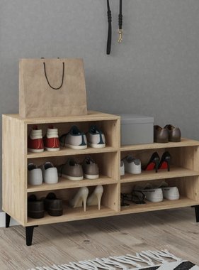 vidaXL Schoenenkast 102x36x60 cm bewerkt hout sonoma eikenkleurig