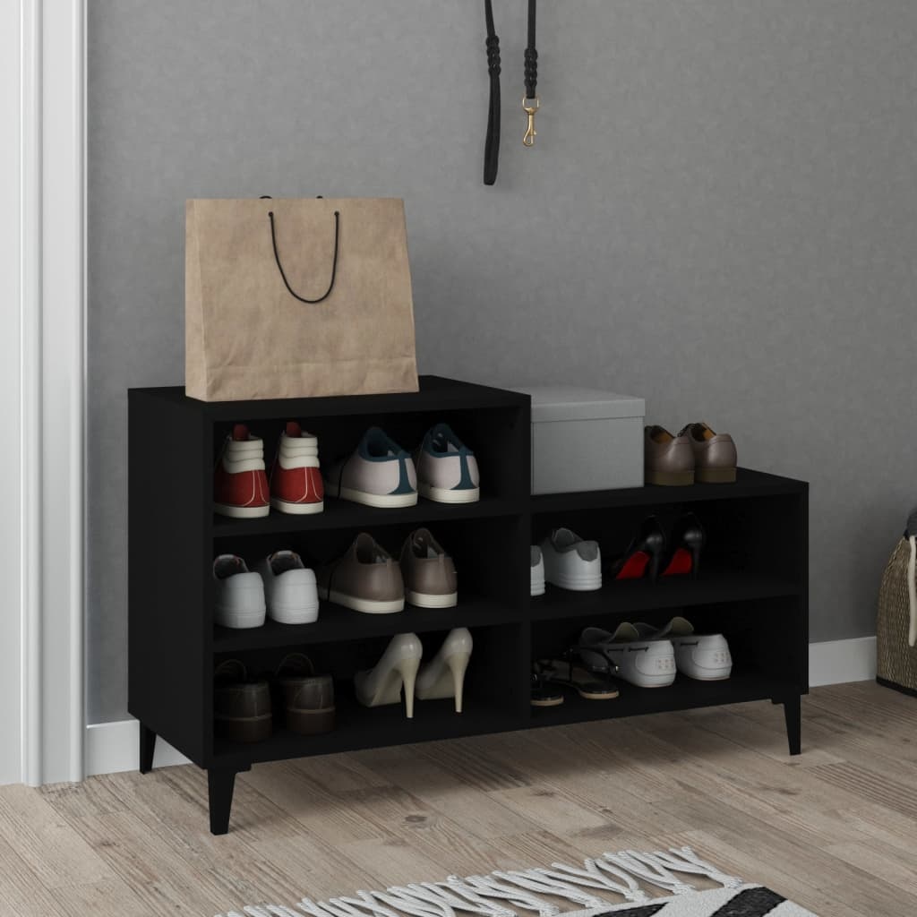 VidaXL Schoenenkast 102x36x60 cm bewerkt hout zwart